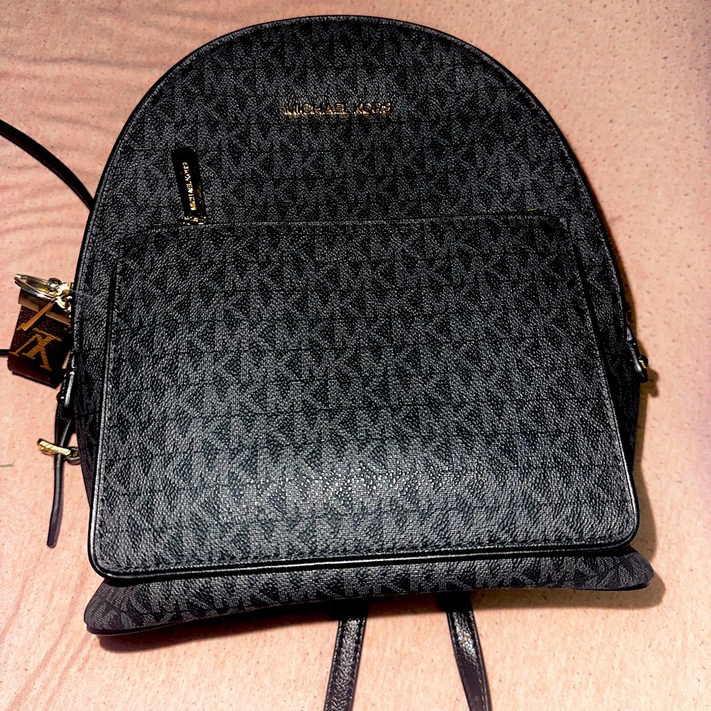 Michael Kors Adina Medium Black Logo Backpack